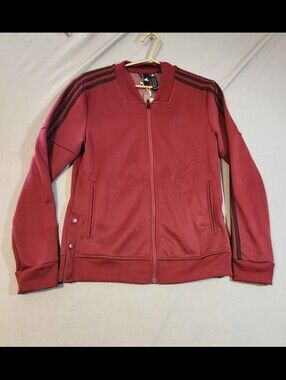 NWT Adidas Red Tricot Snap TT Track Jacket Size Small